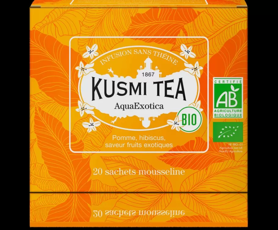 Caffeine-free | Organic Tea-Kusmi Tea AquaExotica Herbal tea Hibiscus, mango