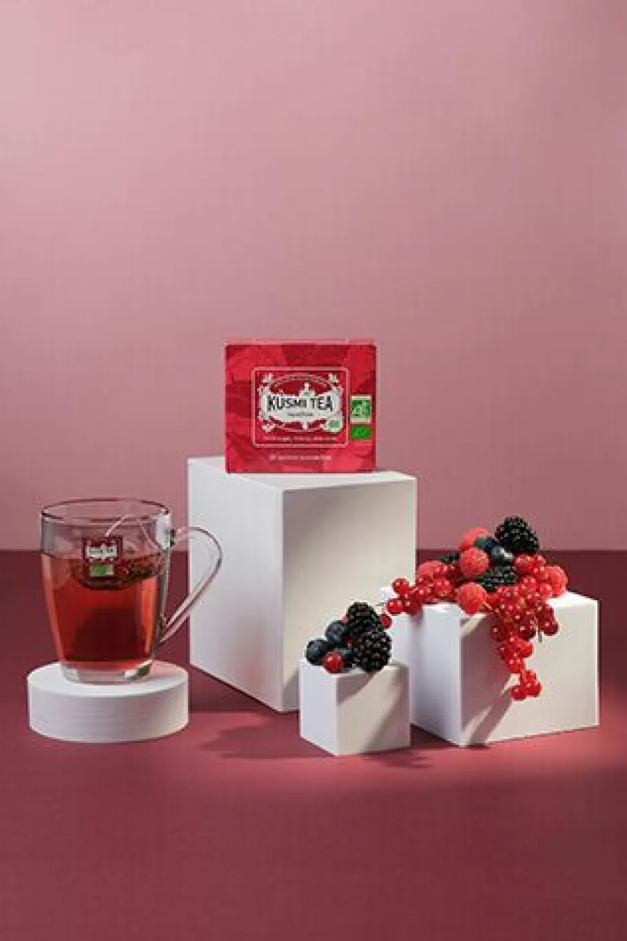 Caffeine-free | Organic Tea-Kusmi Tea AquaRosa Herbal tea Hibiscus, red berry