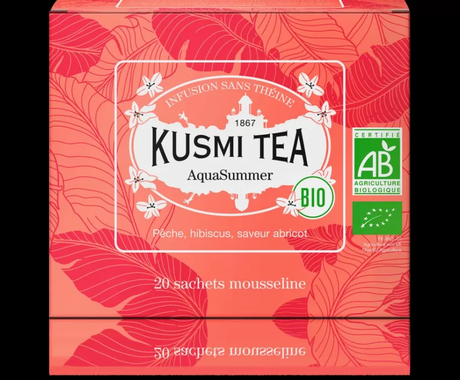 Caffeine-free | Organic Tea-Kusmi Tea AquaSummer Herbal tea Hibiscus, peach, apricot