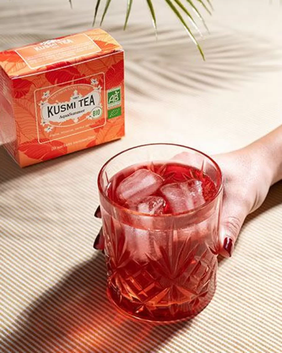 Caffeine-free | Organic Tea-Kusmi Tea AquaSummer Herbal tea Hibiscus, peach, apricot