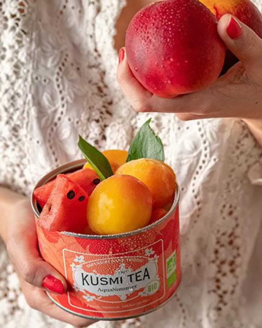 Caffeine-free | Organic Tea-Kusmi Tea AquaSummer Herbal tea Hibiscus, peach, apricot