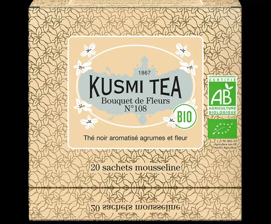 Organic Tea | Black Tea-Kusmi Tea Bouquet of Flowers N°108 Earl Grey black tea, flowers