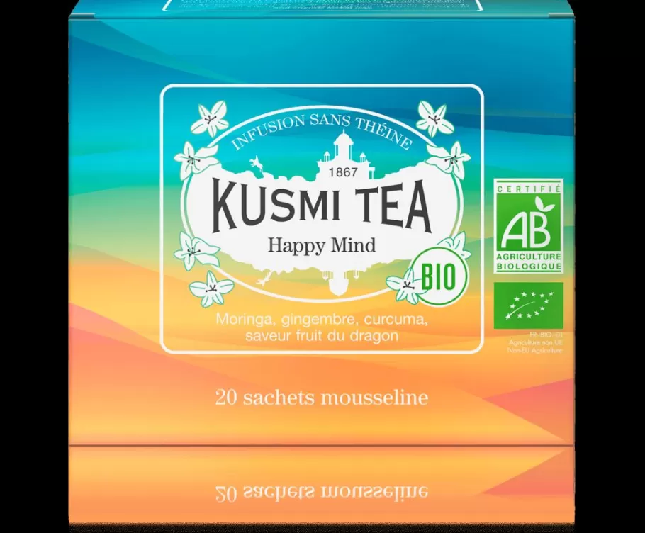 Caffeine-free | Organic Tea-Kusmi Tea Happy Mind Plant based herbal tea, apple