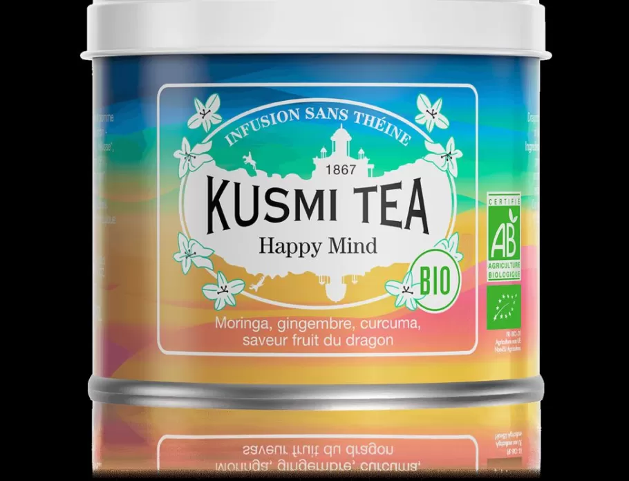 Caffeine-free | Organic Tea-Kusmi Tea Happy Mind Plant based herbal tea, apple